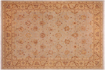 handmade Transitional Kafkaz Chobi Ziegler Bluish Gray Tan Hand Knotted RECTANGLE 100% WOOL area rug 9 x 11